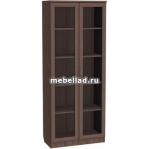 Книжный шкаф со стеклом в СПб, ясень шимо
