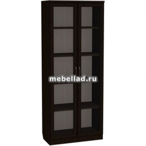 Книжный шкаф со стеклом в СПб, венге